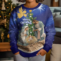Lithuania Christmas Kid Ugly Christmas Sweater Chistmas Begin With Christ - Wonder Print Shop