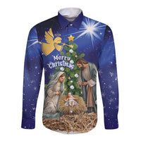 Lithuania Christmas Long Sleeve Button Shirt Chistmas Begin With Christ - Wonder Print Shop