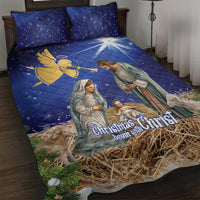 Lithuania Christmas Quilt Bed Set Chistmas Begin With Christ - Wonder Print Shop