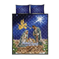 Lithuania Christmas Quilt Bed Set Chistmas Begin With Christ - Wonder Print Shop