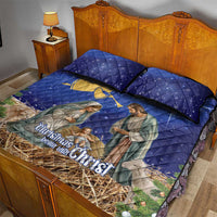 Lithuania Christmas Quilt Bed Set Chistmas Begin With Christ - Wonder Print Shop