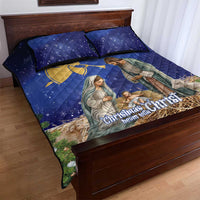 Lithuania Christmas Quilt Bed Set Chistmas Begin With Christ - Wonder Print Shop