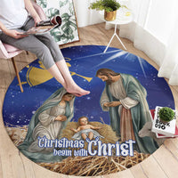 Lithuania Christmas Round Carpet Chistmas Begin With Christ