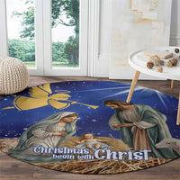 Lithuania Christmas Round Carpet Chistmas Begin With Christ