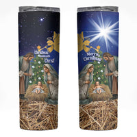 Lithuania Christmas Skinny Tumbler Chistmas Begin With Christ - Wonder Print Shop