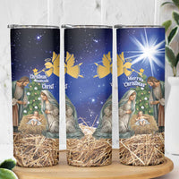 Lithuania Christmas Skinny Tumbler Chistmas Begin With Christ - Wonder Print Shop