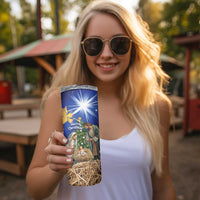 Lithuania Christmas Skinny Tumbler Chistmas Begin With Christ - Wonder Print Shop