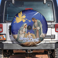 Lithuania Christmas Spare Tire Cover Chistmas Begin With Christ - Wonder Print Shop