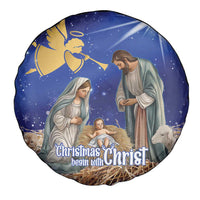 Lithuania Christmas Spare Tire Cover Chistmas Begin With Christ - Wonder Print Shop
