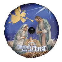 Lithuania Christmas Spare Tire Cover Chistmas Begin With Christ - Wonder Print Shop