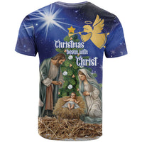 Lithuania Christmas T Shirt Chistmas Begin With Christ - Wonder Print Shop