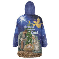Lithuania Christmas Wearable Blanket Hoodie Chistmas Begin With Christ - Wonder Print Shop