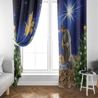 Lithuania Christmas Window Curtain Chistmas Begin With Christ - Wonder Print Shop