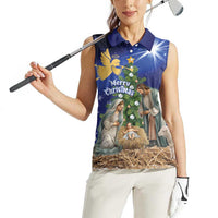 Lithuania Christmas Women Sleeveless Polo Shirt Chistmas Begin With Christ - Wonder Print Shop
