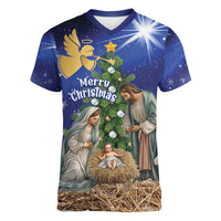 Lithuania Christmas Women V-Neck T-Shirt Chistmas Begin With Christ - Wonder Print Shop