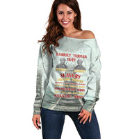 Harriet Tubman 1849 Off Shoulder Sweater Freedom Fighter Legacy - Wonder Print Shop