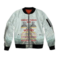 Harriet Tubman 1849 Sleeve Zip Bomber Jacket Freedom Fighter Legacy - Wonder Print Shop