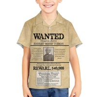 WANTED for Freedom Kid Hawaiian Shirt Harriet Moses Tubman - Wonder Print Shop