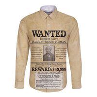 WANTED for Freedom Long Sleeve Button Shirt Harriet Moses Tubman - Wonder Print Shop