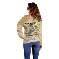 WANTED for Freedom Off Shoulder Sweater Harriet Moses Tubman - Wonder Print Shop