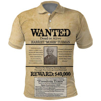 WANTED for Freedom Polo Shirt Harriet Moses Tubman - Wonder Print Shop
