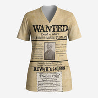 WANTED for Freedom Scrub Top Harriet Moses Tubman - Wonder Print Shop