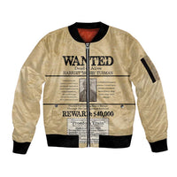 WANTED for Freedom Sleeve Zip Bomber Jacket Harriet Moses Tubman - Wonder Print Shop