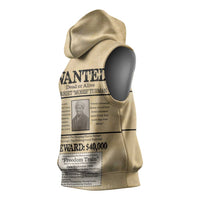 WANTED for Freedom Sleeveless Hoodie Harriet Moses Tubman - Wonder Print Shop