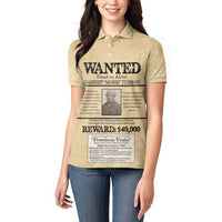 WANTED for Freedom Women Polo Shirt Harriet Moses Tubman - Wonder Print Shop