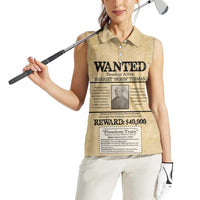 WANTED for Freedom Women Sleeveless Polo Shirt Harriet Moses Tubman - Wonder Print Shop