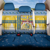 Sweden Christmas Back Car Seat Cover Coat Of Arms - Scandinavian Pattern - Wonder Print Shop