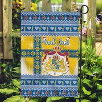 Sweden Christmas Garden Flag Coat Of Arms - Scandinavian Pattern - Wonder Print Shop