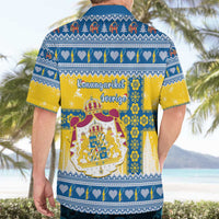 Sweden Christmas Hawaiian Shirt Coat Of Arms - Scandinavian Pattern - Wonder Print Shop