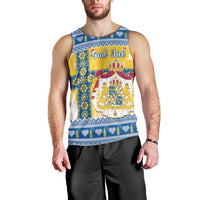 Sweden Christmas Men Tank Top Coat Of Arms - Scandinavian Pattern - Wonder Print Shop