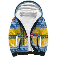 Sweden Christmas Sherpa Hoodie Coat Of Arms - Scandinavian Pattern - Wonder Print Shop