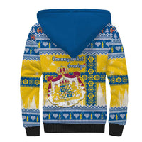 Sweden Christmas Sherpa Hoodie Coat Of Arms - Scandinavian Pattern - Wonder Print Shop
