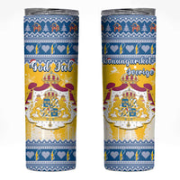 Sweden Christmas Skinny Tumbler Coat Of Arms - Scandinavian Pattern - Wonder Print Shop