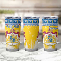 Sweden Christmas Tumbler Cup Coat Of Arms - Scandinavian Pattern - Wonder Print Shop