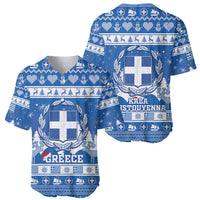 Greece Christmas Baseball Jersey Coat Of Arms Kala Cristouyenna - Wonder Print Shop