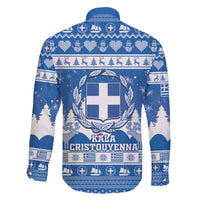 Greece Christmas Family Matching Off The Shoulder Long Sleeve Dress and Hawaiian Shirt Coat Of Arms Kala Cristouyenna - Wonder Print Shop