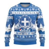 Greece Christmas Ugly Christmas Sweater Coat Of Arms Kala Cristouyenna - Wonder Print Shop