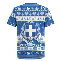 Greece Christmas Rugby Jersey Coat Of Arms Kala Cristouyenna - Wonder Print Shop