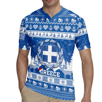 Greece Christmas Rugby Jersey Coat Of Arms Kala Cristouyenna - Wonder Print Shop