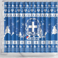 Greece Christmas Shower Curtain Coat Of Arms Kala Cristouyenna