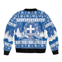 Greece Christmas Sleeve Zip Bomber Jacket Coat Of Arms Kala Cristouyenna - Wonder Print Shop