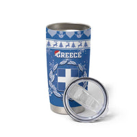 Greece Christmas Tumbler Cup Coat Of Arms Kala Cristouyenna - Wonder Print Shop
