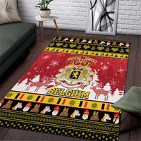 Belgium Christmas Area Rug Coat Of Arms Vrolijk Kerstfeest - Wonder Print Shop