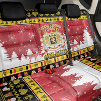 Belgium Christmas Back Car Seat Cover Coat Of Arms Vrolijk Kerstfeest - Wonder Print Shop