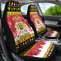 Belgium Christmas Car Seat Cover Coat Of Arms Vrolijk Kerstfeest - Wonder Print Shop