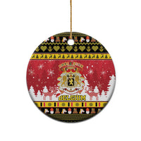 Belgium Christmas Ceramic Ornament Coat Of Arms Vrolijk Kerstfeest - Wonder Print Shop